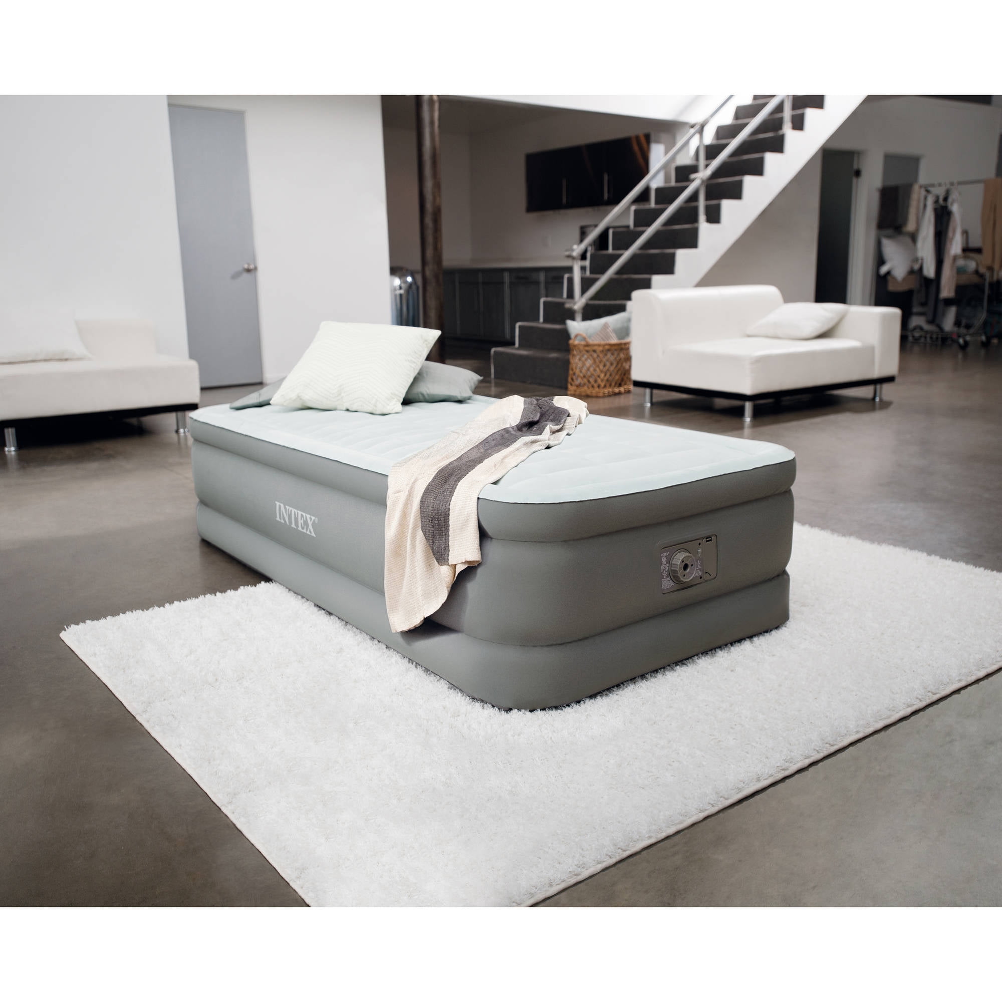 Intex Premaire Elevated Twin Air Mattress with Builtin Pump, 1 Each