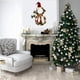 thumbnail image 4 of White Decoración de corona navideña iluminada, corona con sombrero y forma de muñeco de nieve para decoración de pared de jardín en casa, 4 of 5