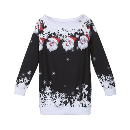 Women Winter Off Shoulder Long Sleeve Jumper Sweater Top Bodycon Christmas Costume For Happy (Best Stores For Christmas Sweaters)