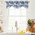 thumbnail image 3 of Blue Garden Tie Up Valance Curtains for Windows, Kitchen Curtains Window Treatments, Retro Mountain Tree Forest Landscape Short Window Shades Valances for Bedroom Bathroom Cafe 54"x18", 3 of 8