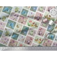 thumbnail image 2 of Soimoi Tissu en Soie Vert Floral & Patchwork d'Insectes Décor Tissu Imprimé BTY 42 Pouces de Large, 2 of 3