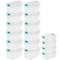 thumbnail image 1 of Sterilite 64 Quart Latching Storage Tote, 12 Pack & Deep Clip Box, 4 Pack, 1 of 9