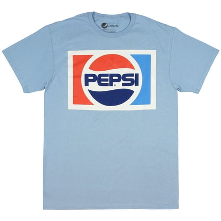 Logo Vintage T-shirt - Pepsi Shirt - Licensed Classic Vintage 80's Logo Light Blue Short Sleeve Men's T-shirt