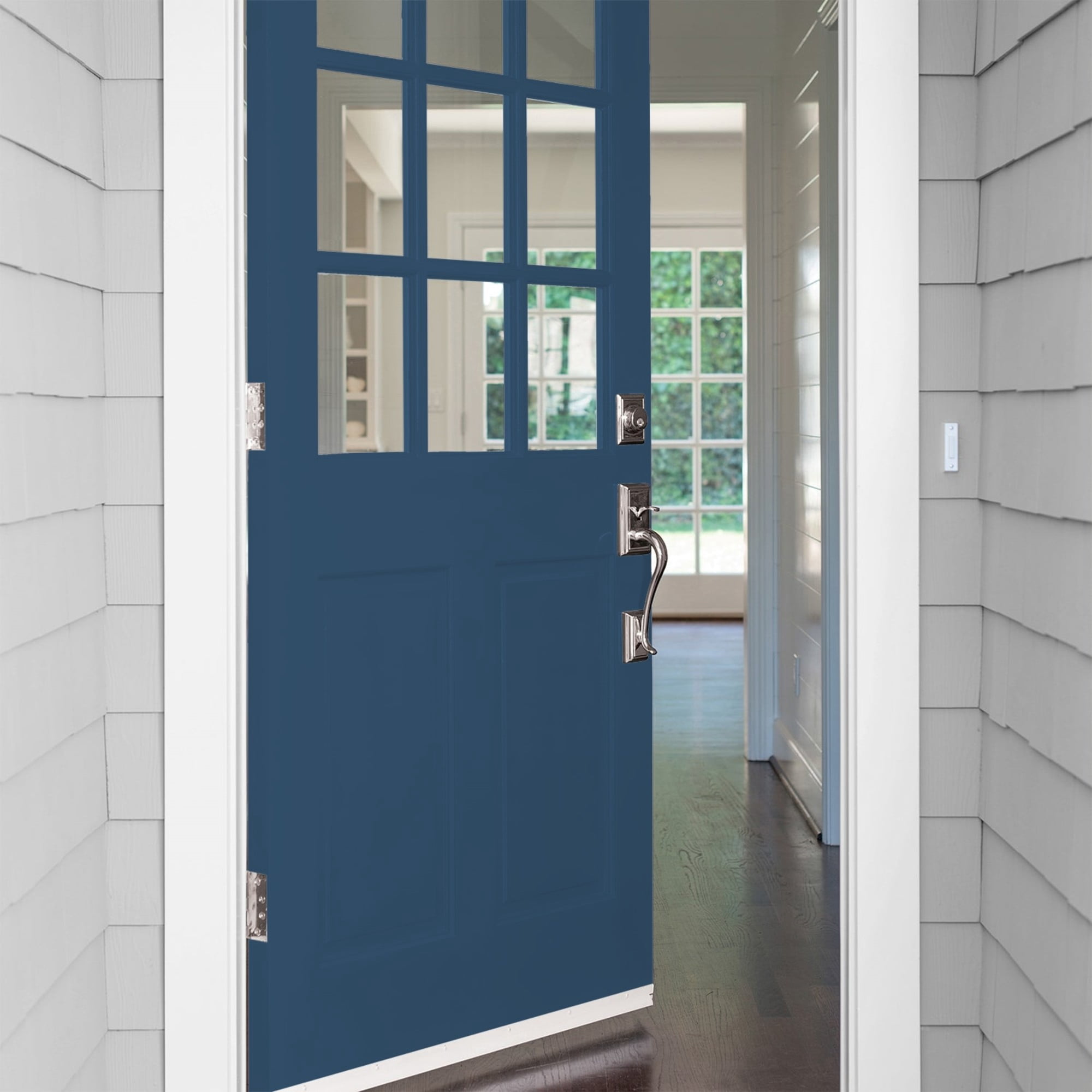 Glidden HEP Blueberry Pie / Blue Satin Exterior Paint with Primer, 1 Quart