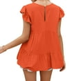 thumbnail image 1 of QualitChoice Hauts à Manches Courtes en Dentelle Été Col Rond T-shirt Décontracté Orange S, 1 of 6