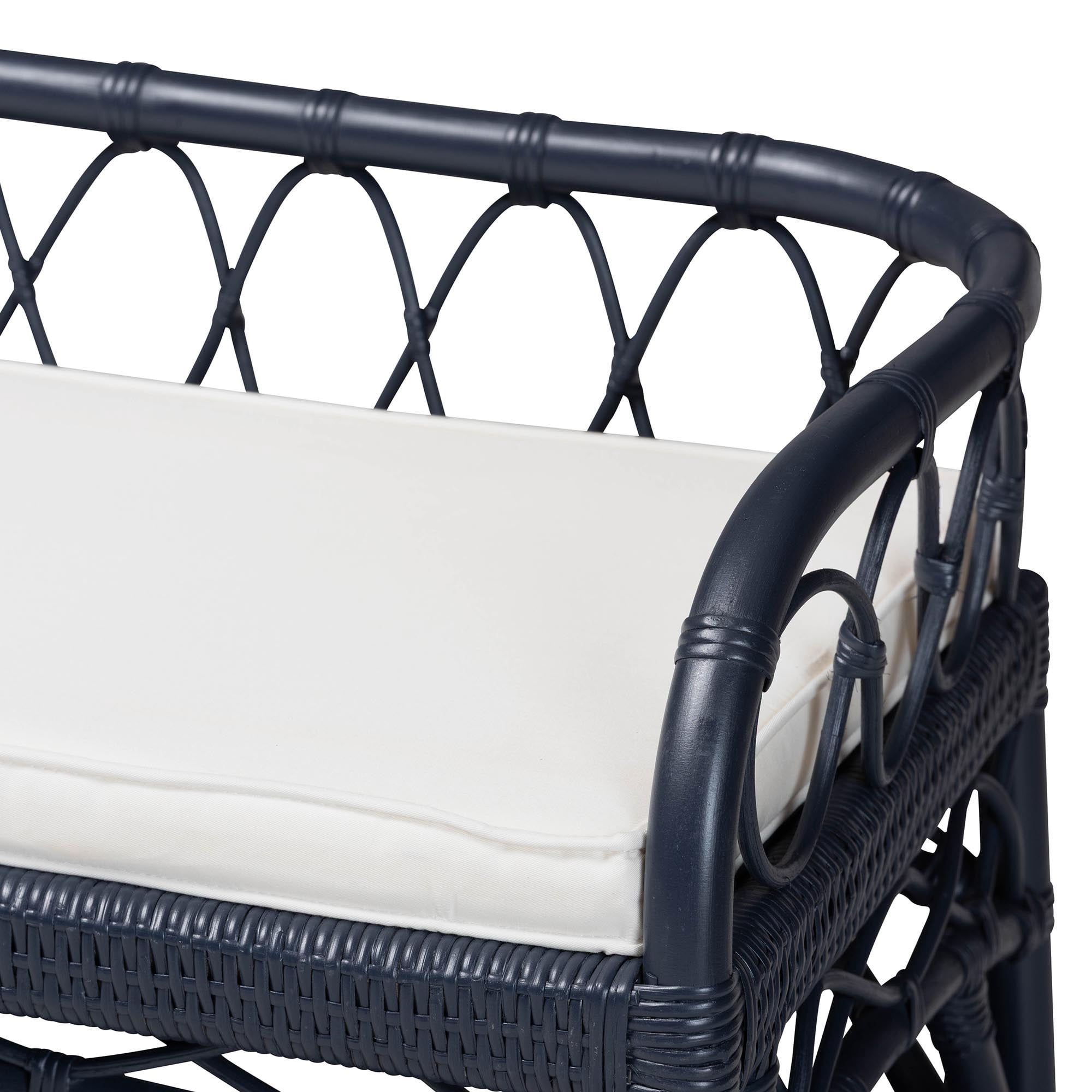bali & pari Leryn Boho Accent Bench, Navy Blue