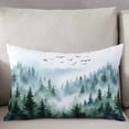 thumbnail image 3 of Green Ombre Mountain Throw Pillow Cover 20 x 26 Inch Decorative Pillow Cover Watercolor Forest Lumbar Pillowcase Seasonal Rectangle Cushion Case for Couch Sofa Bed Living Room, 3 of 7
