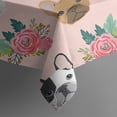 thumbnail image 5 of Pink French Bulldog Flowers Florals Square Tablecloth,Waterproof Square Table Cover,Wipeable Spillproof Washable Table Cover for Home Kitchen Party Decor 42"X42"(107x107cm), 5 of 6