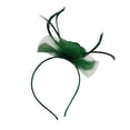 thumbnail image 2 of Thinsont Mesh Fasinator Women Headdress Long-lasting Multicolored Prom Bridal Cosplay Photo Headpiece Girl Hair Band Dark Green, 2 of 6