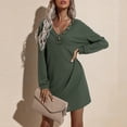 thumbnail image 1 of Vestido de jersey de manga larga, vestido midi holgado con cuello abotonado y manga larga para mujer, vestido corto de alta intensidad, 1 of 6