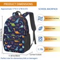 thumbnail image 3 of Dinosaur and Text Navy Blue Pattern 17" School Backpacks for Teens,Waterproof Oxford Fabric,S-Shape Padded Straps for School,Travel,Hiking,Camping, 3 of 6