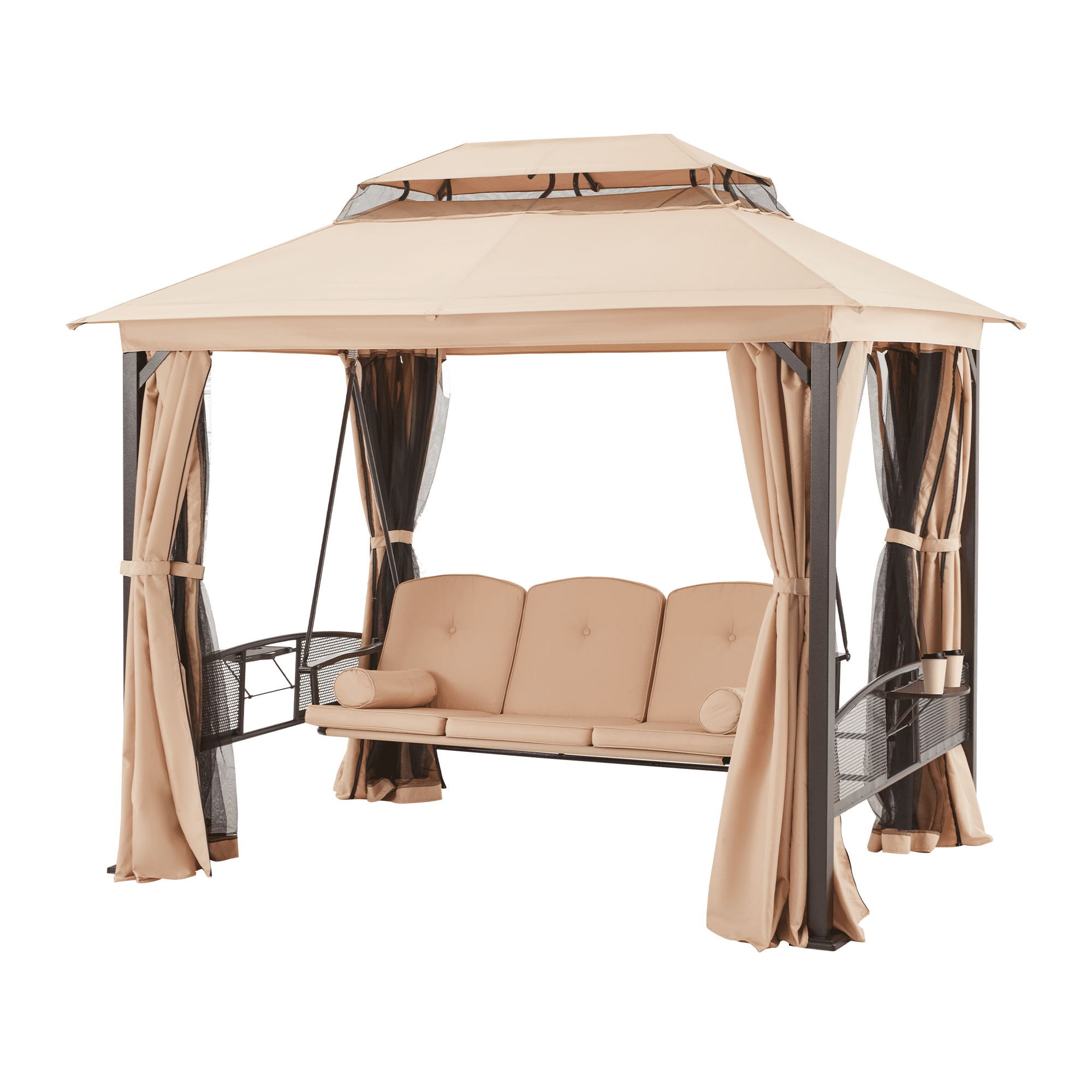 Homrest 3Seat Swing Chair,Outdoor Gazebo Swing,Porch Swings Outdoor