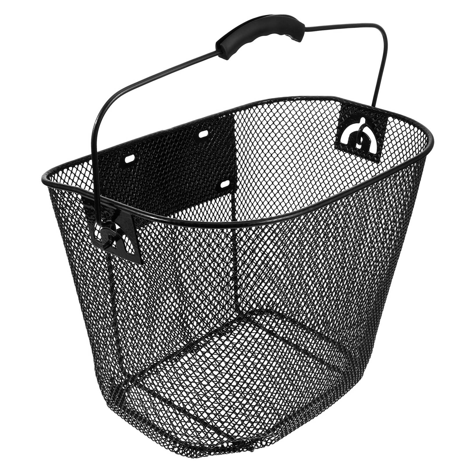 TABLZONE Metal Front Bike Basket with Handlebar Storage, Black - Cycling Accessory for Secure Carrying