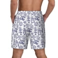 thumbnail image 2 of Lsque Mens Swim Trunks World Travel2 Pattern - Bathing Suit Compression Liner - Beach Swim Shorts Swimwear - (S-3XL) - Stretch Quick Dry -3X-Large, 2 of 9