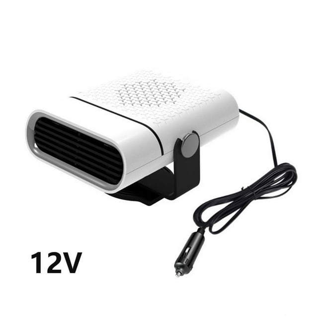 DEBGFS 2022 Portable Car Heater Fast Heating Quickly Defrost Defogger Demister Heat Cooling Fan 12V Auto Dryer Windshield Defroster Car Heater Plug into Cigarette Lighter (white),white,12v