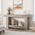 thumbnail image 3 of 63 Inches Long Console Table for Entryway, Wood Farmhouse Console Table for Living Room, 2-Tier Large Sofa Table with Storage, Wooden Entryway Entry Table for Entrance, Hallway, 3 of 6