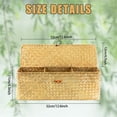 thumbnail image 6 of NOGIS 3 Section Seagrass Baskets with Lid, Rectangular Hand Woven Wicker Bin Storage Box for Shelves Organizing, Rustic Home Storage Organizer Container (Light Orange,12.6 x 4.72 x 4.33 Inches), 6 of 7