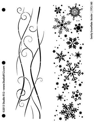 Snowflake Border STENCIL 3 size Xmas Craft Wrap Window Card SUPERIOR 250 MYLAR 