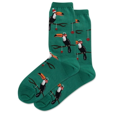 

HotSox Women s Christmas Toucans Socks 1 Pair Green Women s 9-11 Shoe