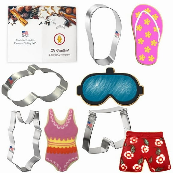 Pool Day Cookie Cutter 4 Pc Set. USA Tin Plate Steel - By Foose