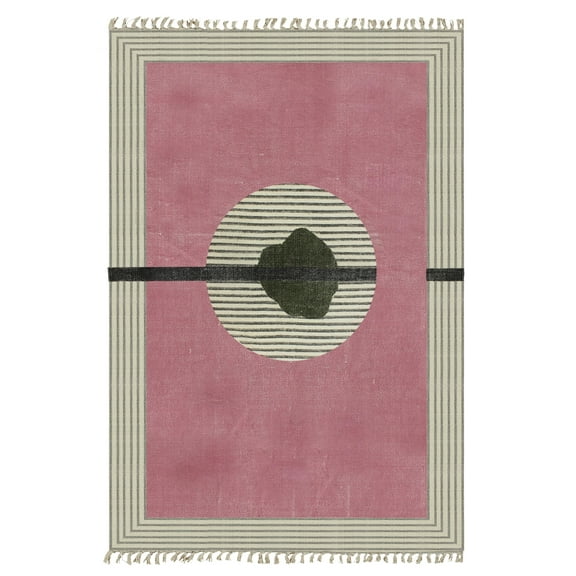 Casavani Pink Home Decor Carpet Pure Cotton Dhurrie Traditional Kilim 2x3 feet