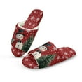 thumbnail image 2 of Xoenoiee Christmas Snowman Tree Snowflake Print Open Toe Slippers for Women Men Memory Foam House Bedroom Slide Slipper Shoes Comfy Trendy Gift Slippers, 9-10 Women/8-9 Men, 2 of 7