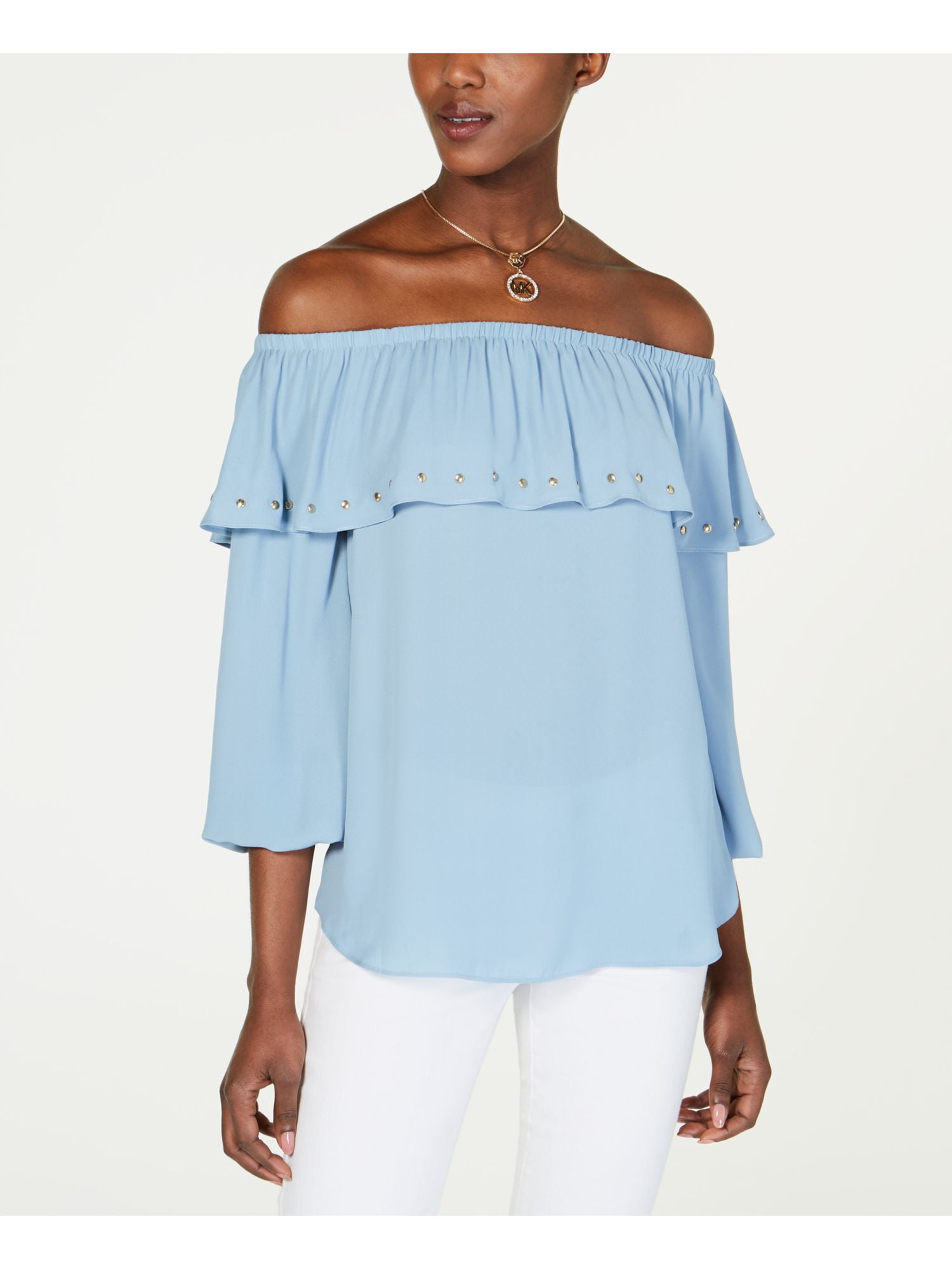michael kors blue blouse