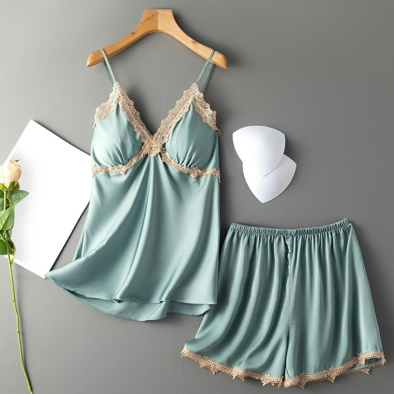 ZRBYWB Pajamas For Women Summer Leisure Home Solid Color Lace
