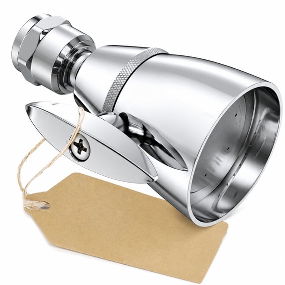 ® Solid Metal 2 Inch High Pressure Shower Heads - CHROME – 2.5 GPM Shower Heads High Pressure - High Flow Shower Head with ADJUSTABLE SPRAY PATTERN - Fixed Shower Head