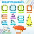 thumbnail image 2 of TEAMD 125PCS Magnetic Tiles, Toddler STEM Toys, Magnetic 3D Building Blocks Set Educational Toys for 3+ Year Old Kids Montessori Toys - Multicolor, 2 of 8