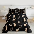 thumbnail image 2 of Homewish Western Horseshoe Boots Full Size Comforter Sets 3-Piece for Teens,Black Brown Bedding Comforter Set,Southwestern Cowboy Lightweight Bedding Sets,Super Cozy Room Decor,Reversible, 2 of 8