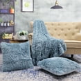 thumbnail image 3 of Home Soft Things Shaggy Throw & Pillow Cover 3 Piece Combo - Silver Blue - 50" x 60"/20" x 20", 3 of 9