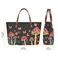 thumbnail image 3 of ZUXONGSY Floral Butterfly Mushroom Print 2 Pack Purse and Wallet Set for Women Waterproof Shoulder Bag Satchel Handbags Top Handle Satchel with Money Organizers for Travel Vacation, 3 of 5
