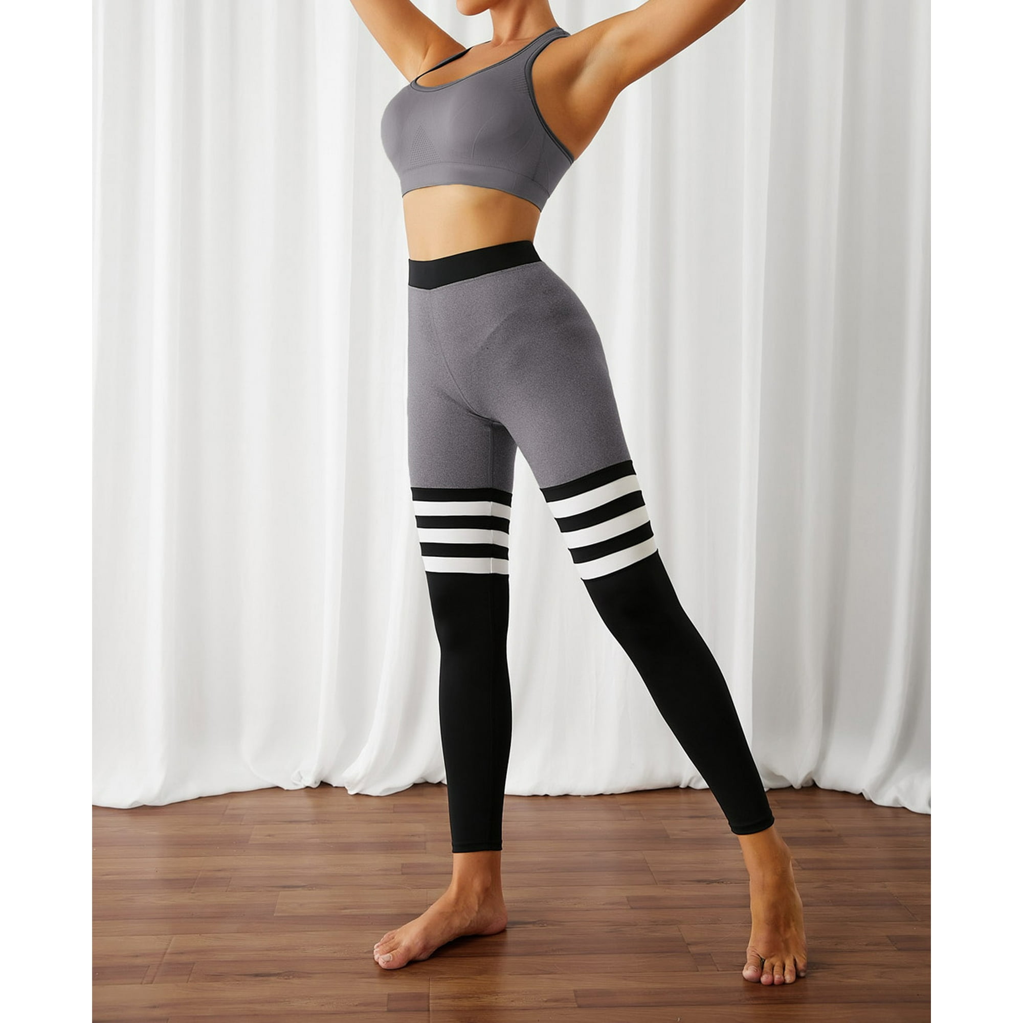 Leggings de Yoga Fitness a Rayures Epissees pour Femmes Walmart