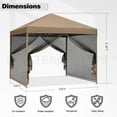 thumbnail image 2 of MASTERCANOPY 10' x 10' Pop-up Canopy Tent Outdoor Screen House Shelter with Mesh Walls, Khaki, 2 of 6