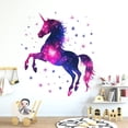 thumbnail image 1 of Adhesivos de pared con forma de unicornio galáctico, cielo estrellado, 35 x 60 cm, PVC, 1 of 4