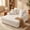 Shell velvet | Beige, variant on Oversized Chaise Lounge Chair Indoor: 60" Upholstered Cozy Reading Chair with Throw Pillows and Armrests, Comfy Large Modern Sleeper Chair Couch Sofa Bed for Living Room,Bedroom, Green