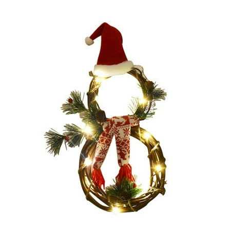 

Mittory Home Decoration Wreath Pendant LED Wreath Wall Hanging Christmas Wreath