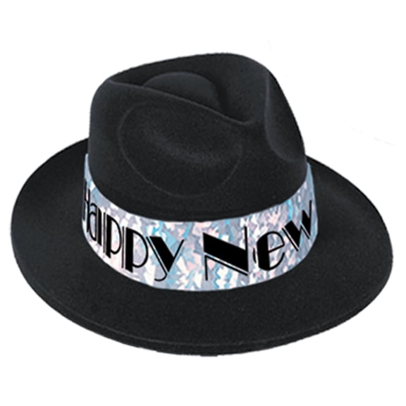 25 Pack Beistle New Year's Eve Swingin' Silver Fedora Hats