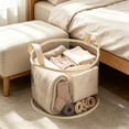 thumbnail image 5 of Foldable Clear Storage Basket with Handle 25x21cm, PVC Organizer Bin for Wardrobe Shelf Nursery, Sturdy Lightweight Transparent, Wide Opening Easy Access, Bedroom Living Room Storage, 5 of 6