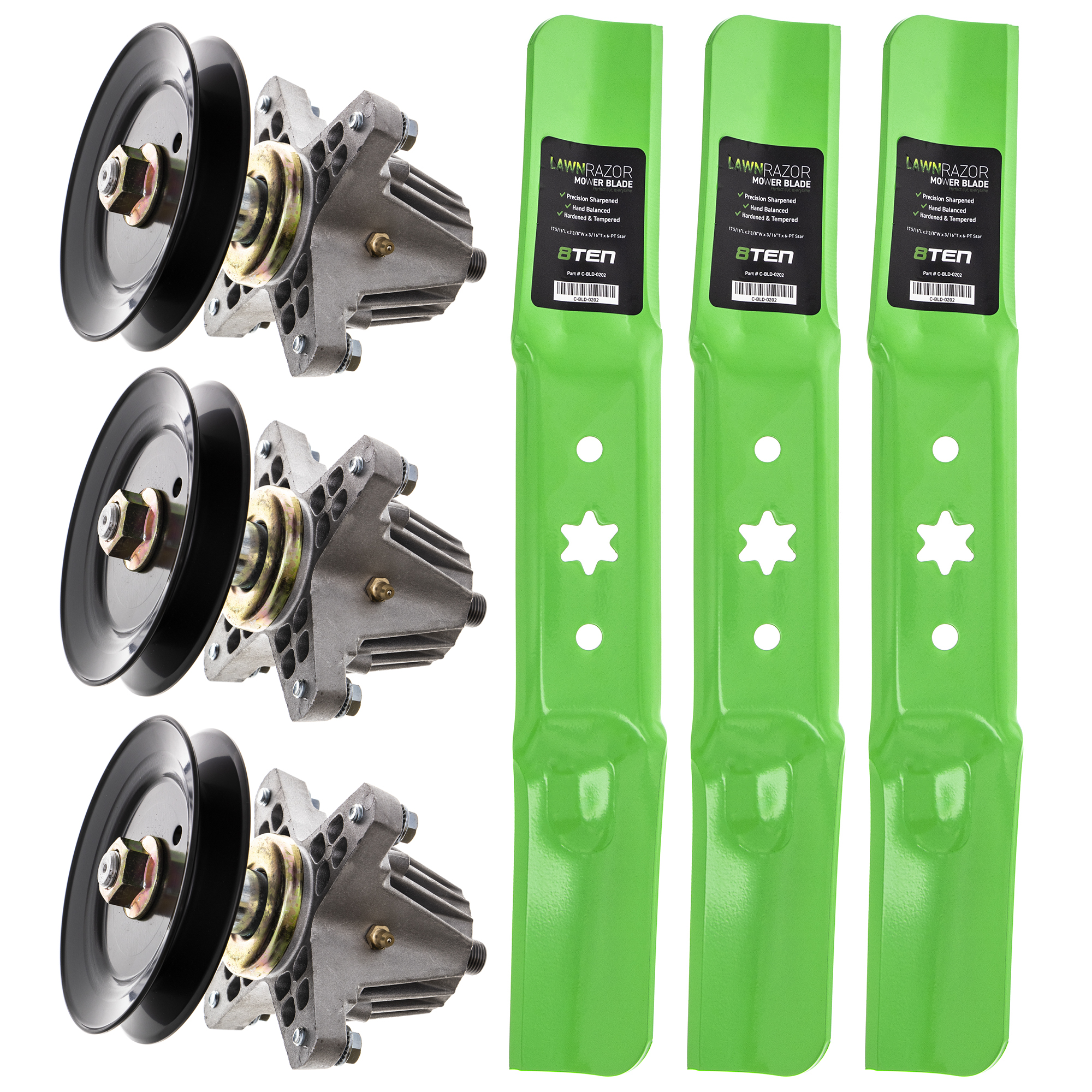 8TEN Spindle High Lift Blade Kit 50 inch for Cub Cadet MTD RZT L50