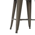 thumbnail image 5 of BELLEZE Set Of 4, 24Inch Metal Bar Stools Dining Chairs With Wood Seat, Stackable Counter Height Barstools, Brown, 5 of 5