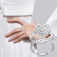 thumbnail image 2 of Bague en Forme de Cœur Diamant Complet Mode Gravée Diamant, 2 of 2