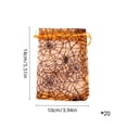 thumbnail image 3 of 20 Pack Halloween Spider Web Drawstring Mesh Bags, Black and Orange Polyester Treat Pouches for Candy and Party Favors, 3.93 x 5.51 in, 3 of 6