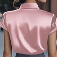 thumbnail image 6 of Ohufal Womens Short Sleeve Tops Cowl Neck Shirts Office Business Dressy Casual Blouse 2026 Summer, 6 of 8