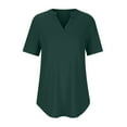 thumbnail image 5 of asdoklhq Womens Plus Size Tops,Women Loose Casual Short Sleeve V-Neck Solid Casual Blouse T-shirt Tunic Tops, 5 of 9