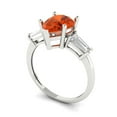 thumbnail image 2 of Clara Pucci 14K White Gold 2.5ct Red Three-Stone Ring for Women, 2 of 7