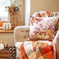 thumbnail image 4 of Fall Pillow Covers 18x18 inch Set of 2 Pink Orange Pumpkin Fallen Leaves Decorative Outdoor Throw PillowCovers Autumn Thanksgiving Farmhouse Decoration for Home Couch TH27-N18, 4 of 6