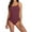 Dark Red, variant on Women Ribbed One Piece Swimsuits Tie Side High Cut Bathing Suits