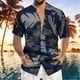 thumbnail image 3 of Camisas Oversize Hombre Camisas de para hombre, camisa hawaiana de manga corta con estampado de playa de ocio junto al mar, camisa holgada de playa de verano (Navy, XL), 3 of 4